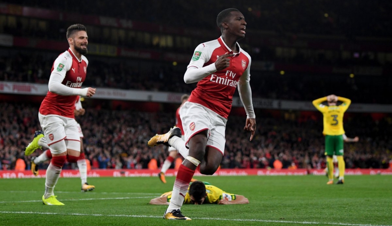 Edward Nketiah Menyelamatkan Muka Arsenal Saat Menjamu Fulham